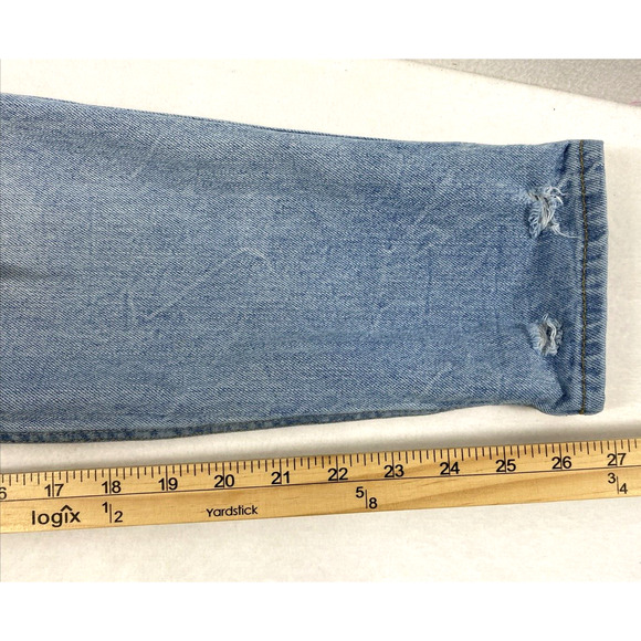 Abercrombie & Fitch Jeans Womens Size 00 Girlfriend Hi Rise Destroyed Light Wash - Picture 7 of 12